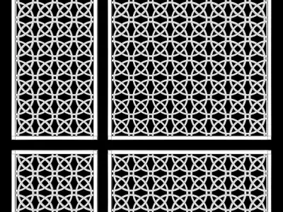 Wood Arabic Islamic pattern decorative grill screen 3D model purchase