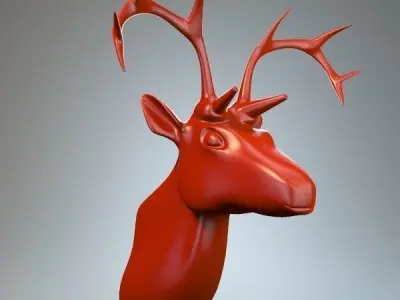Deer head 02 3D model