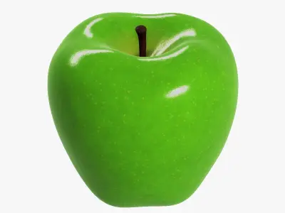 Realistic Green Apple  3D model