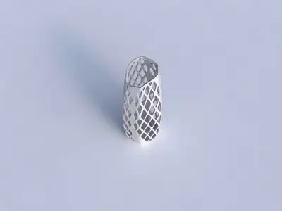 Vase arc hexagon with diagonal grid lattice 3 3D print model