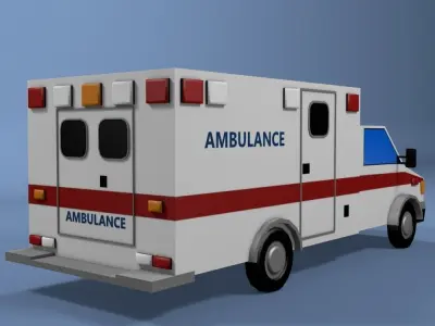 Low Poly Ambulance Low-poly 3D model