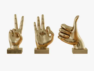 Collection of decorative statuettes of hands