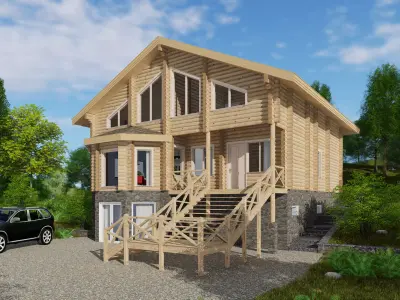 3D model of a wooden house 3D model shop