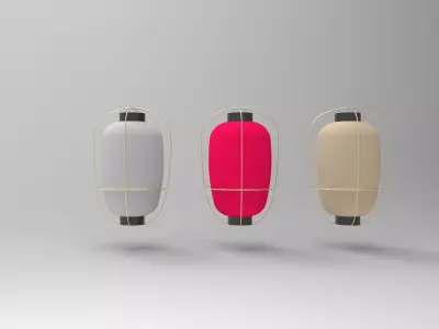 lantern P three different coloured lanterns 3D model