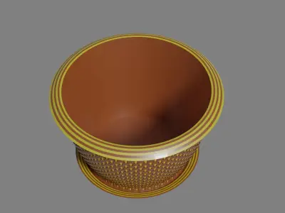 flowerpot pot with dots 3D model