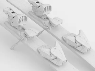 Ski equipments 3D model