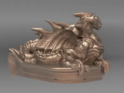 Baroque Dragon statue Drake 3D model