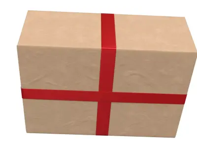 Wrapped Gift Box PBR 10 3D model