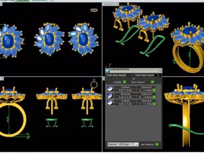 Ring and Earring Wedding Ring 3D print model