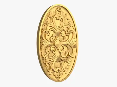 Classic oval decor ornament 267 3D model
