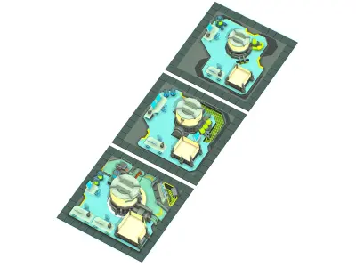 isometrical Underground Chemical Lab Room All  Low-poly 3D model