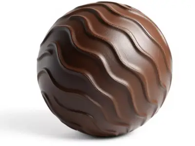 Leather Chocolate Wave HQ PBR Textures Set Texture