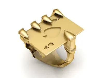 Heart Poker Ring  3d Printable Model 3D print model