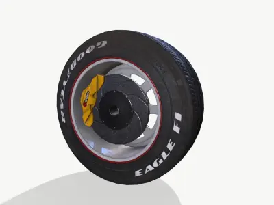 Rally wheel Good Year Low-poly 3D model from CGTrader