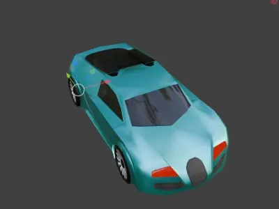 Low Poly Model Bugati Low-poly 3D model
