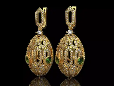 Serpents Bvlgari earrings 138  3D print model