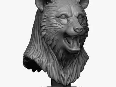 Bear Head Bust 3D print model