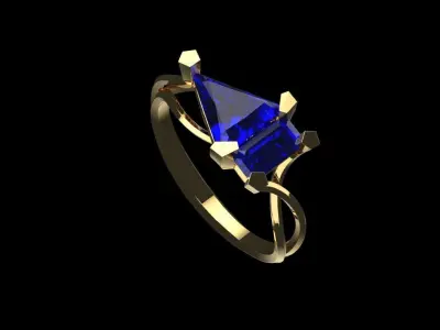 Bague triangle rectangle pentagones 3D print model
