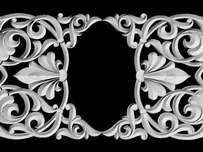 Central decor ornament for furniture 3D model 785