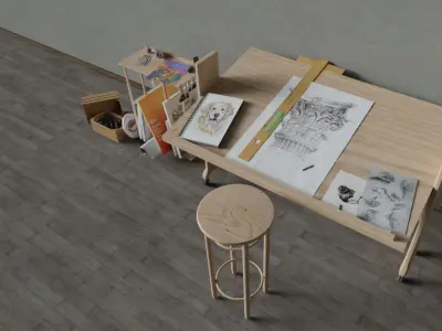 Art Studio asset pack 3D model