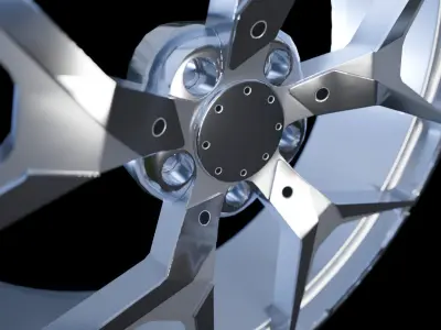 Awesome Rim and Tire 04 Low-poly 3D model