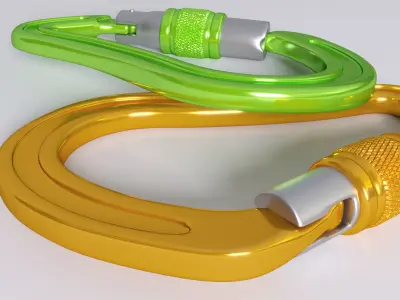 Carabiner two metal carabiners Free 3D model