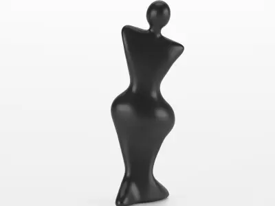 Ceramic sculpture abstract woman body for decoration 3D model