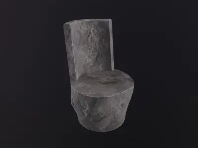 Stone chair 3D Model Low-poly 3D model