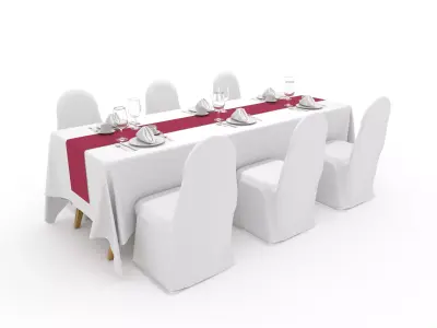 Banquet Table and Chair 111 3D model