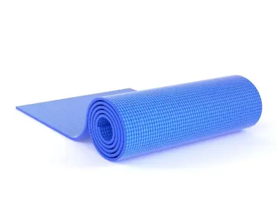 Yoga Mat and Dumbbells 3D model