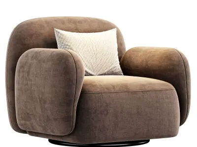 Giddings Swivel Chair Knoll Camel By Highfashionhome 3D model