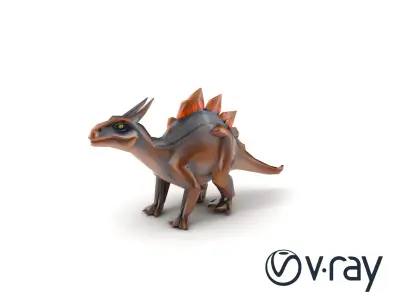 Stylized Parasaurolophus with Glowing Crests model pack Low-poly 3D model
