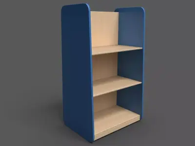 Large Shelf Blue Low-poly 3D model