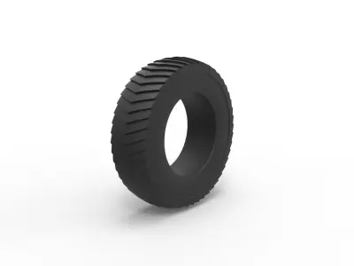 Pulling tractor rear tire 6 Scale 1 to 25 3D print model