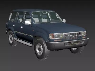 1997 Toyota Land Cruiser J80 Low-poly 3D model