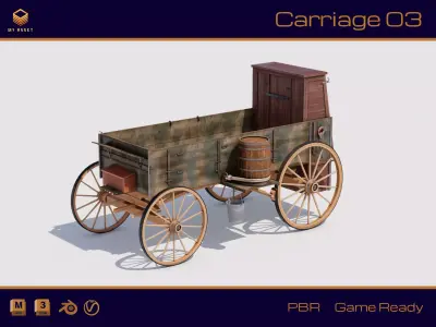 Carriage 03 Low-poly 3D model
