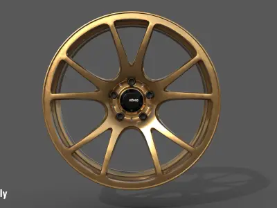 Konig Freeform 17x8 PCD 5x100 Rim Low-poly 3D model