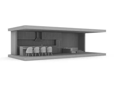 modern garden gazebo 02 Low-poly 3D model