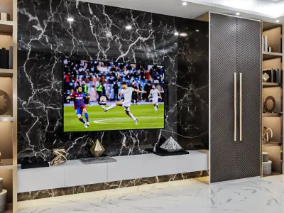 Modern TV Wall 04 Free 3D model