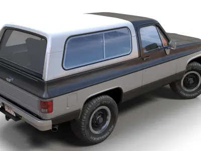 80s offroad car Low-poly 3D model