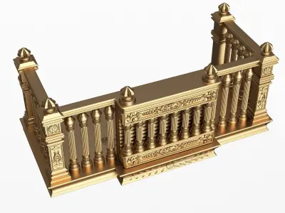 Classic Balcony 05 Low-poly 3D model