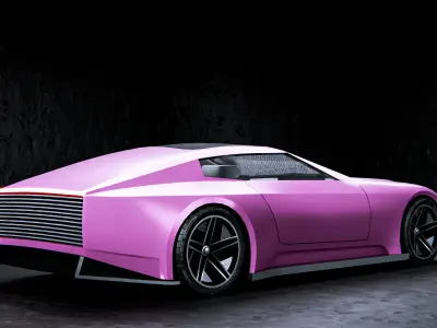 Jaguar Concept Car with Interior High Details 4k Textures Low-poly 3D model