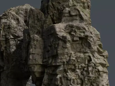 Large Jungle Cliffs Modular Low-poly 3D model