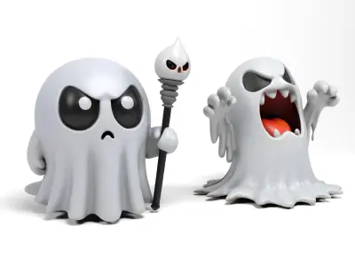 Little ghosts 2 Low-poly 3D model