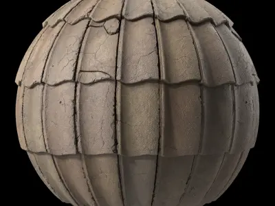 Roof Tile Materials 75- Damaged Concrete Roofing Sbsar Seamless Texture