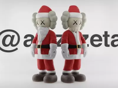 Kaws Santa Claus Merry Christmas Textured Low-poly 3D model