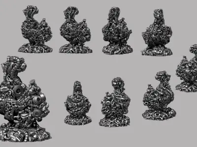 Modern Abstract robotic sculpture 3d print model 166 3D print model