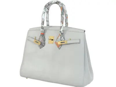 Hermes Birkin Bag with accessories 3D Model Pack