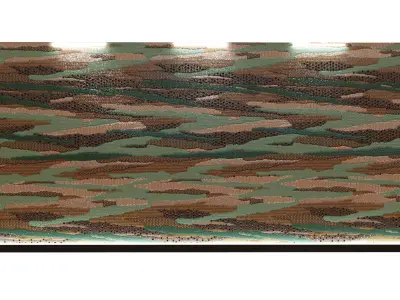 Fabric Wall Panel with elegant etnic green pattern Low-poly 3D model