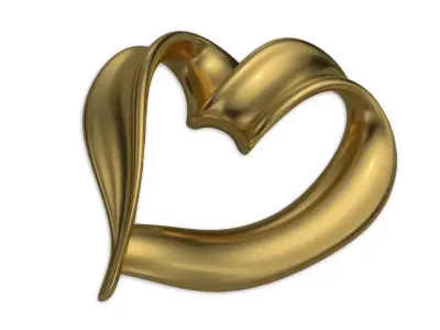 Heart Pendant 3D Model - Elegant Organic Jewelry - 3D Printable 3D print model